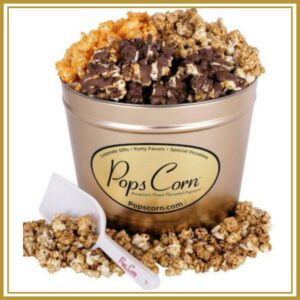 2 Gallon Gold Gourmet Popcorn Tin | Holiday & Corporate Popcorn Gift | Pops Corn