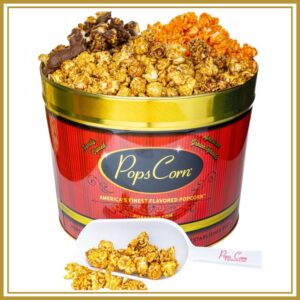 2 Gallon Pops Signature Gourmet Popcorn Tin | Holiday & Corporate Popcorn Gift | Pops Corn