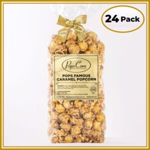 Gourmet Caramel Popcorn – 24 Pack Party Favor Bags | Event & Wedding Popcorn | Pops Corn®